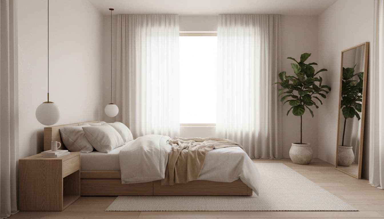 Cozy minimalist bedroom design from AI home design app
